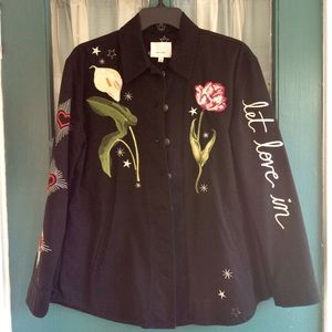 Cinq A Sept Botanical Canyon denim jacket NWT (S)